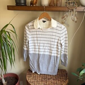 Ann Taylor Wool Blend Sweater with Collar